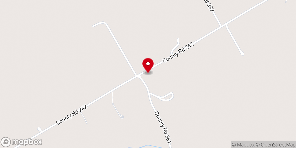 Map showing location of Mitchell Creek Church