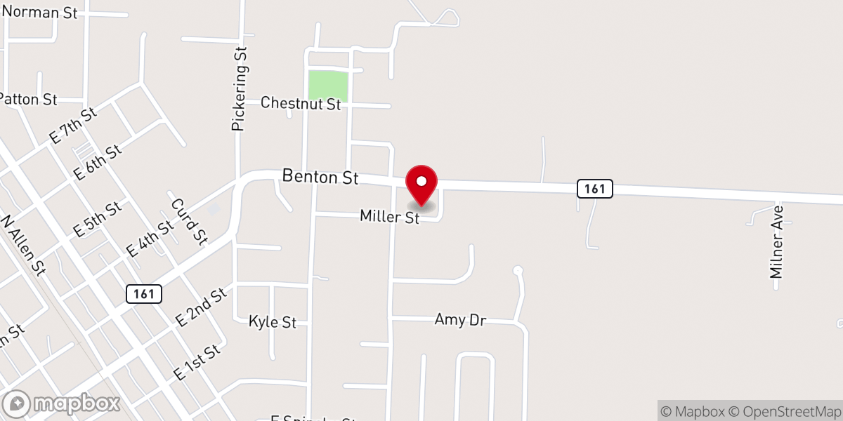 Map showing location of United Methodist Presbyterian Church