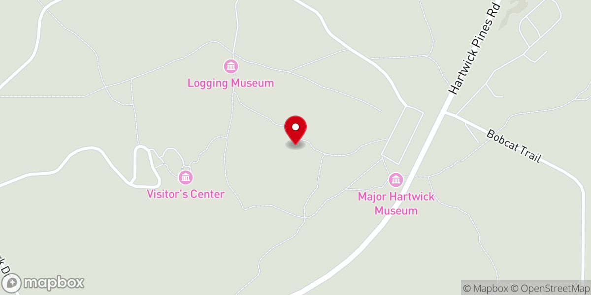 Map showing location of Hartwick Pines Chapel