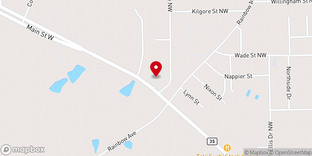Map showing location of Central Church of Christ