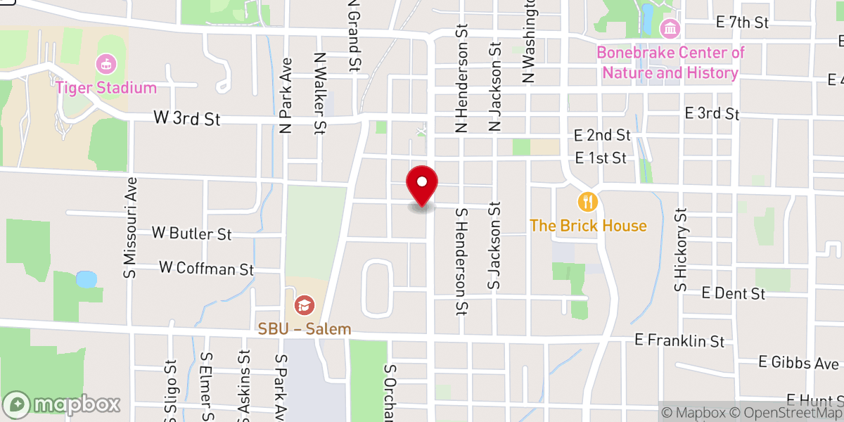 Map showing location of Sacred Heart Catholic Church