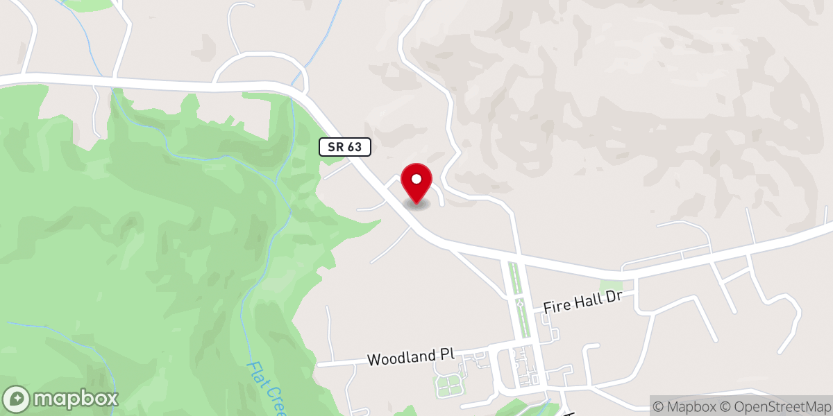Map showing location of Five Black Gum Church