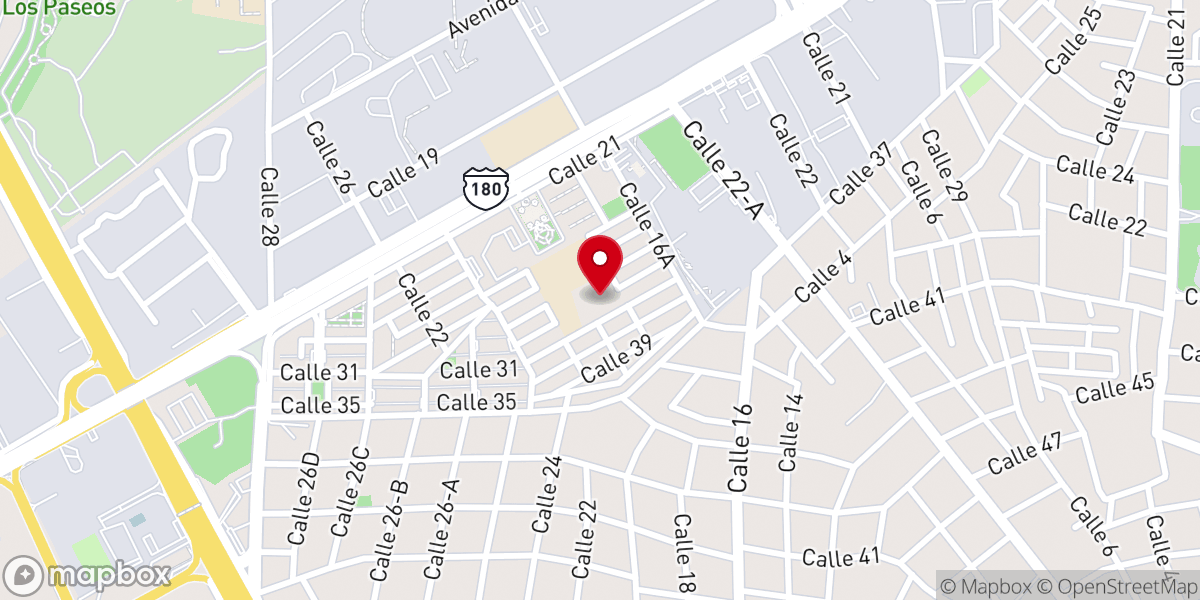 Map showing location of Iglesia De Nuestra Señora De Guadalupe Reina De Las Américas