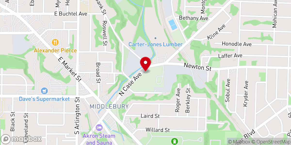 Map showing location of Mercy Temple Church