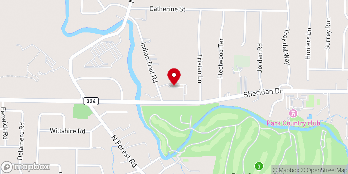 Map showing location of Congregation Shir Shalom