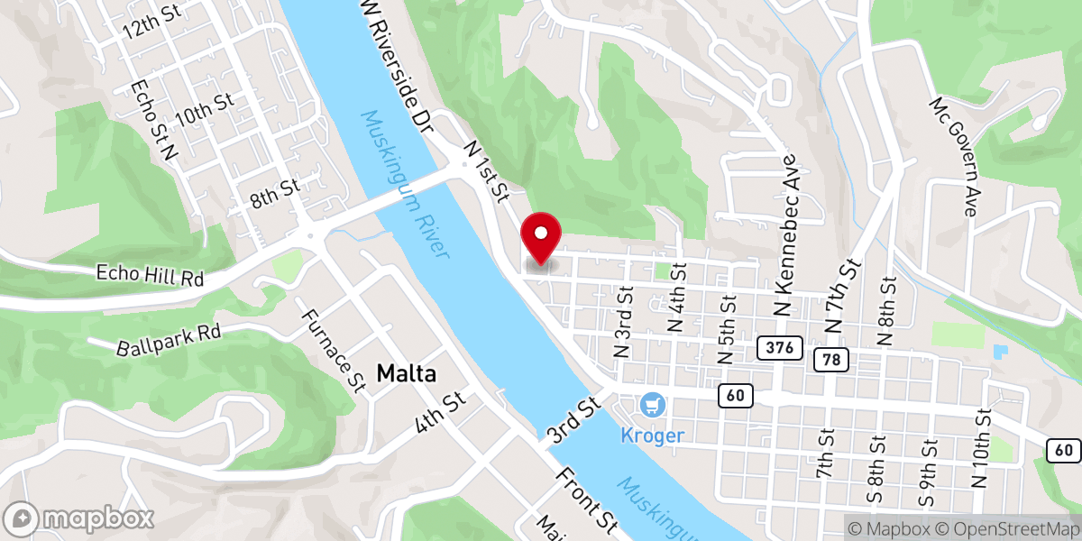 Map showing location of Church of Nazarene