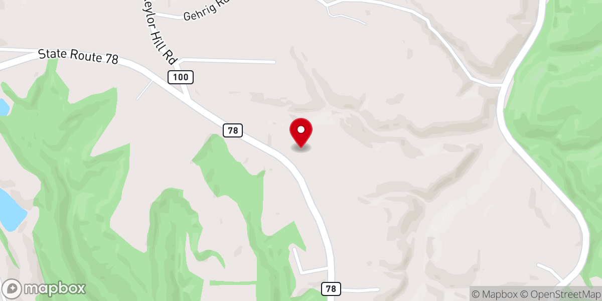 Map showing location of Woodsfield Church