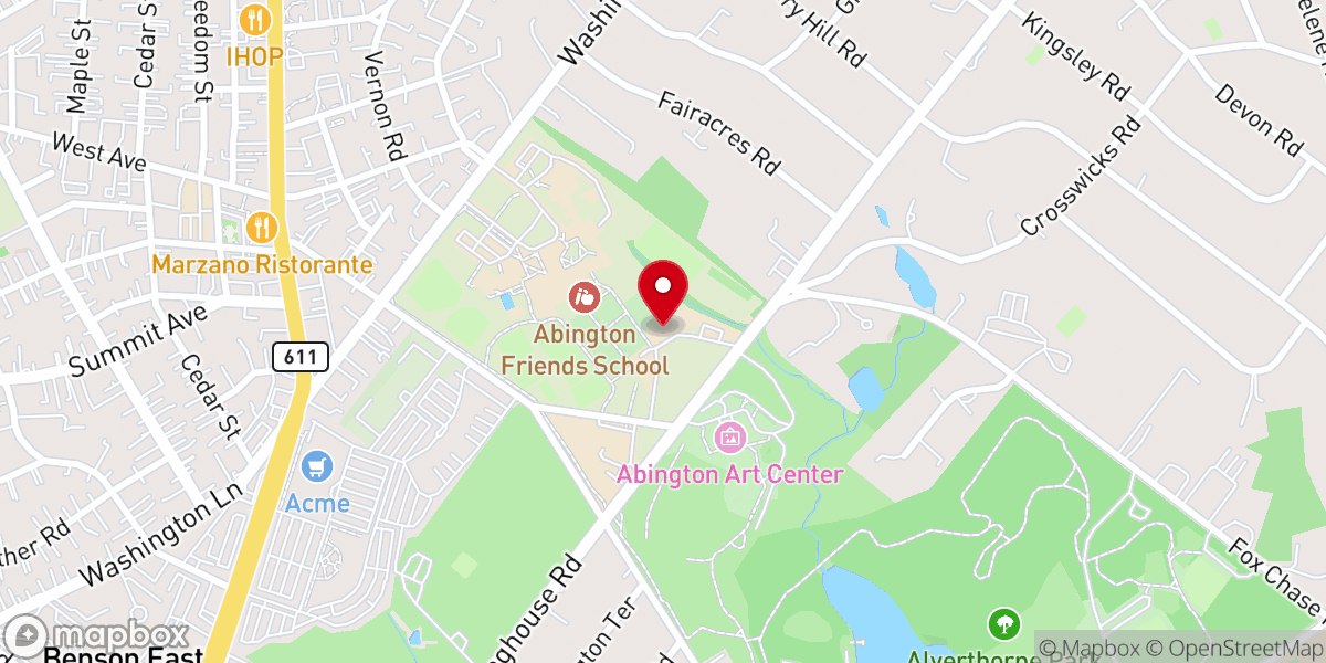 Map showing location of Abington Friends Meeting