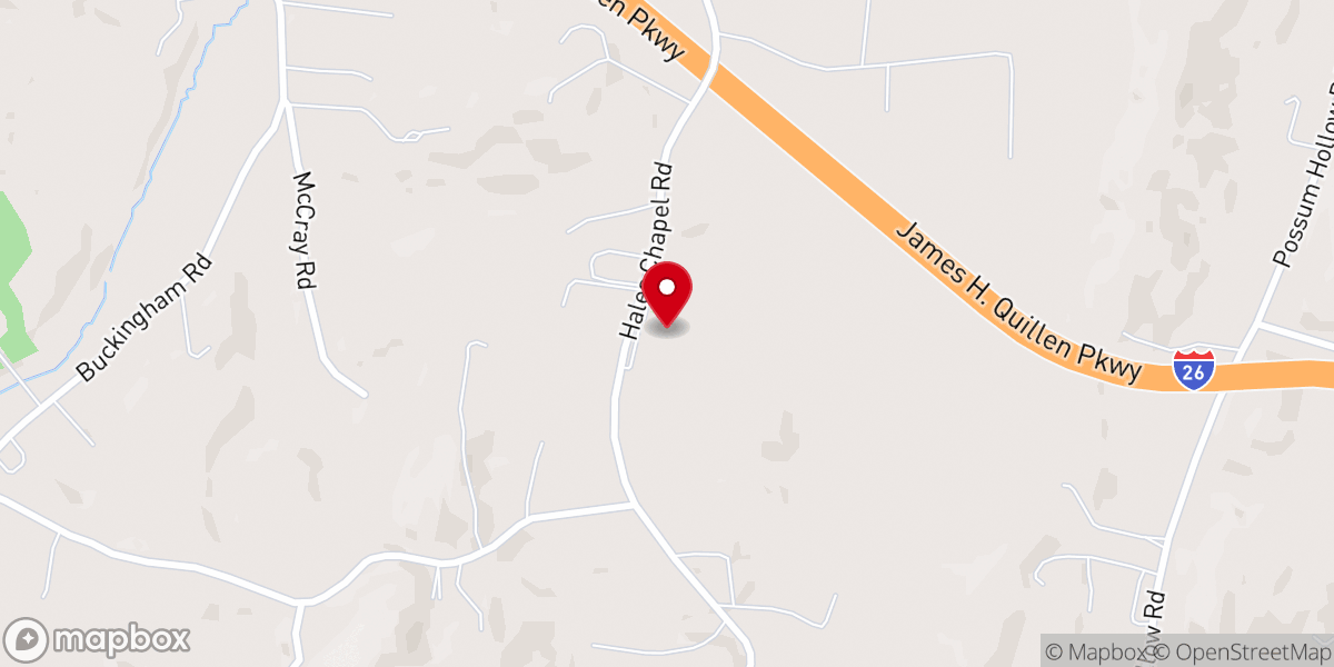 Map showing location of Hales Chapel Christian Church