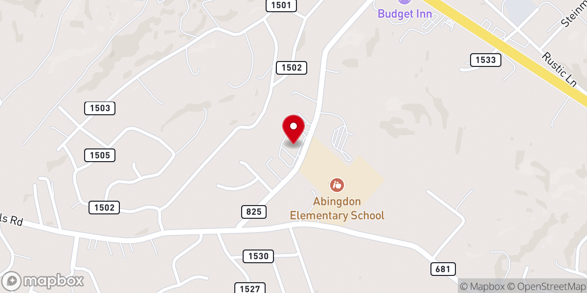 Map showing location of Abingdon Bible Church