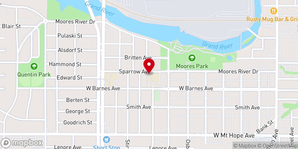 Map showing location of St Casmir Catholic Church