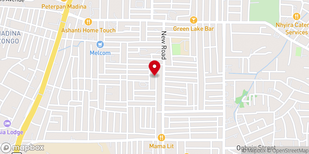 Map showing location of ASSEMBLIES OF GOD CHURCH (Madina Central)