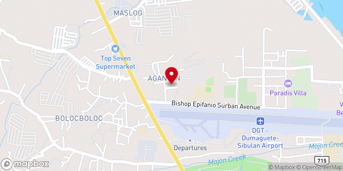 Map showing location of Airportside Baptist Church