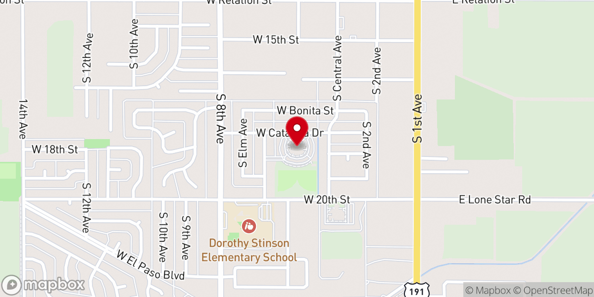 Map showing location of Safford Stake Center