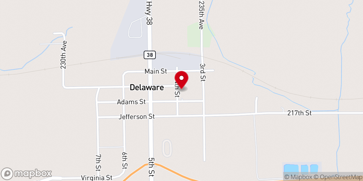 Map showing location of St. Paul's Lutheran Church