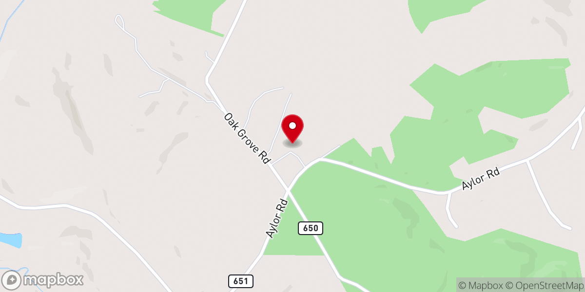 Map showing location of Oak Grove United Methodist Church