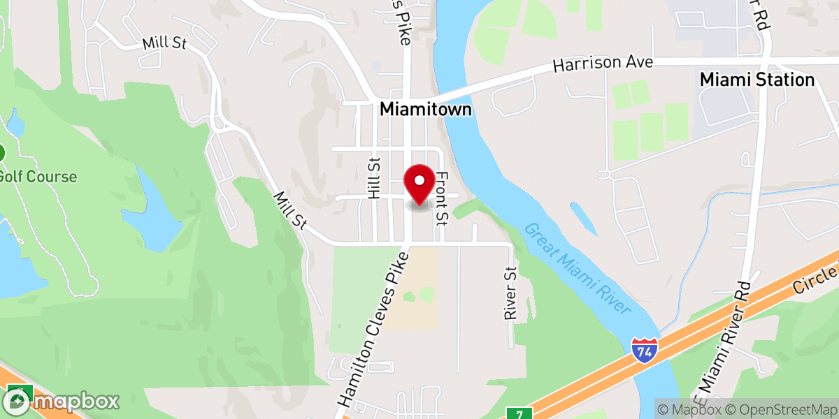 Map showing location of Miamitown Church of Christ