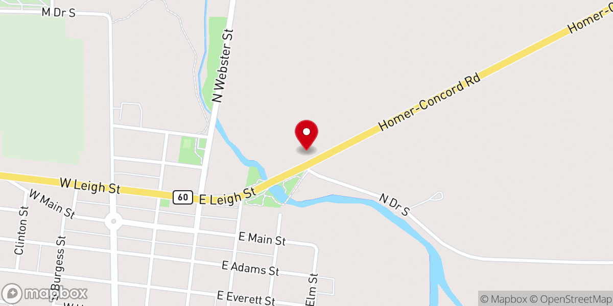 Map showing location of Riverside Baptist Church
