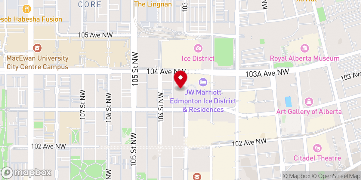 Map showing location of The Banquet (Edmonton ICE District)