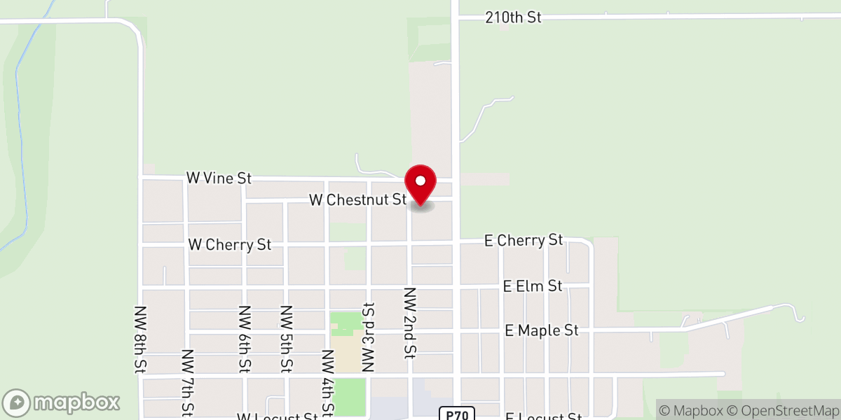 Map showing location of Ogden Baptist Church