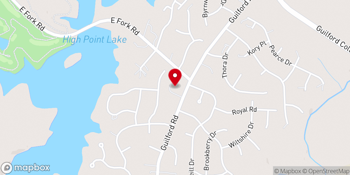 Map showing location of Jamestown Presbyerian Church