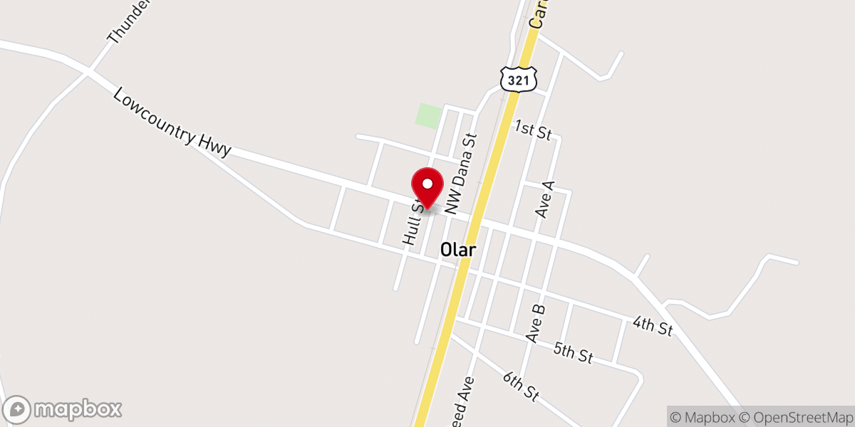 Map showing location of Old Bank of Olar