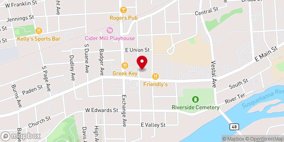 Map showing location of Church of Christ in Christian Union