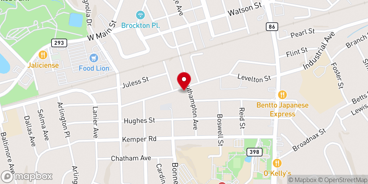 Map showing location of Southall Baptist Church