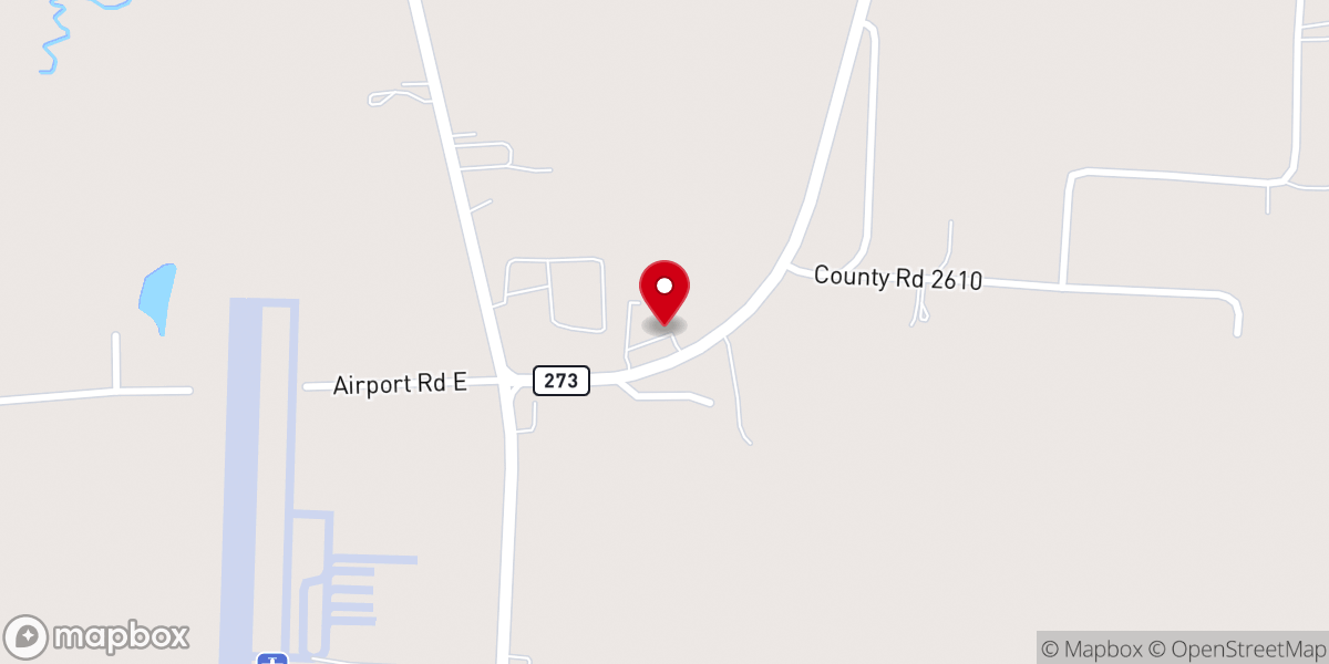Map showing location of Bonham Community Church of the Nazarene