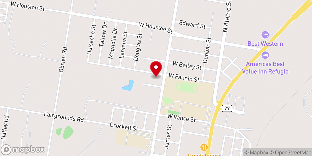 Map showing location of First Presbyterian Church