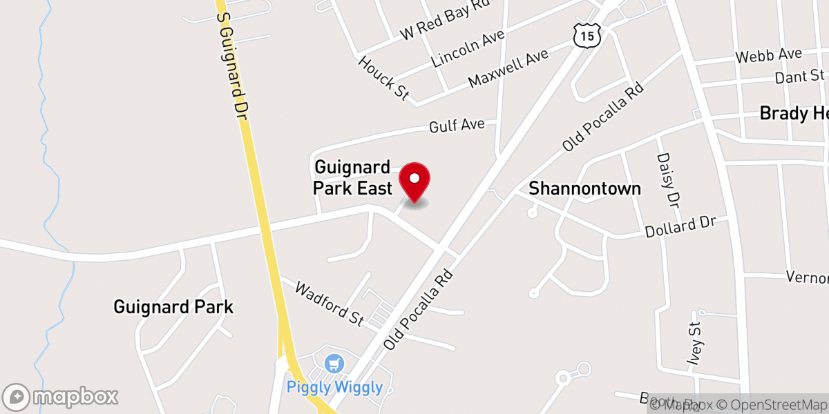 Map showing location of Kingsbury Drive Church of Christ
