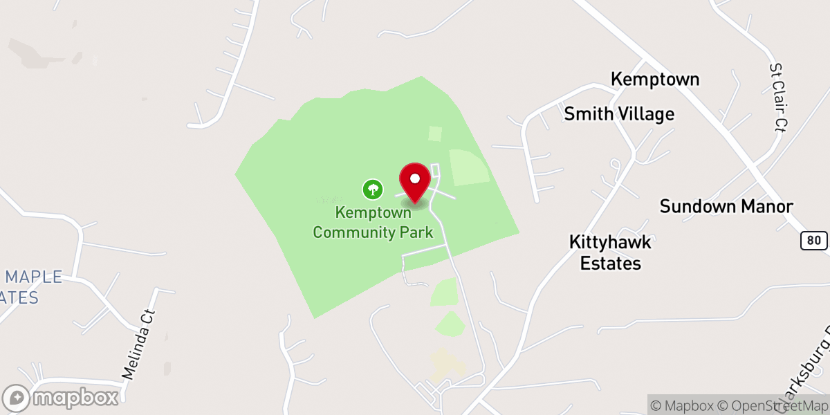 Map showing location of Kemptown Park