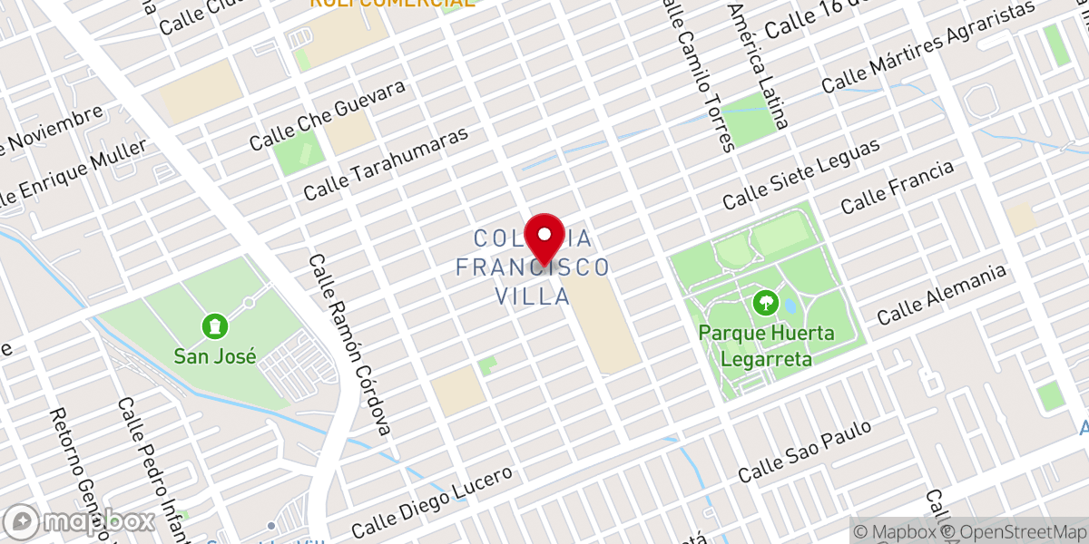 Map showing location of Iglesia Bautista Horeb