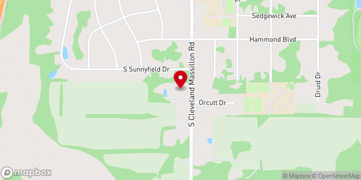 Map showing location of Guardian Angels Catholic Church
