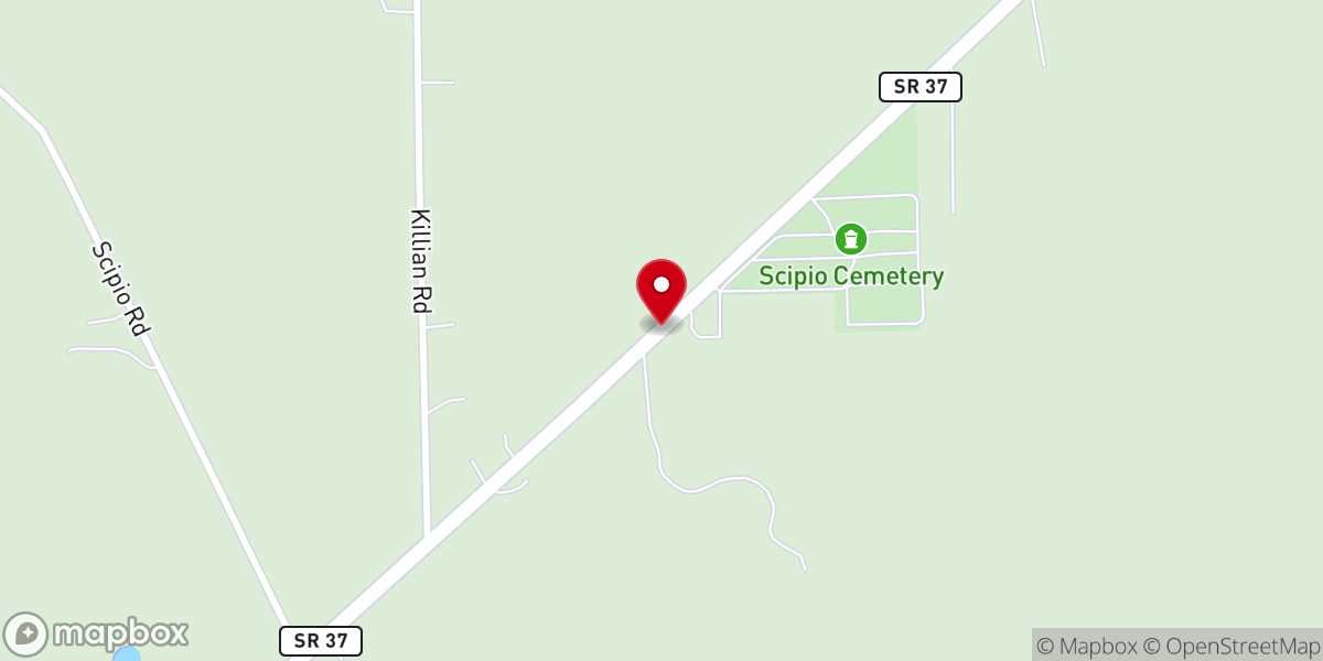 Map showing location of North Scipio United Methodist