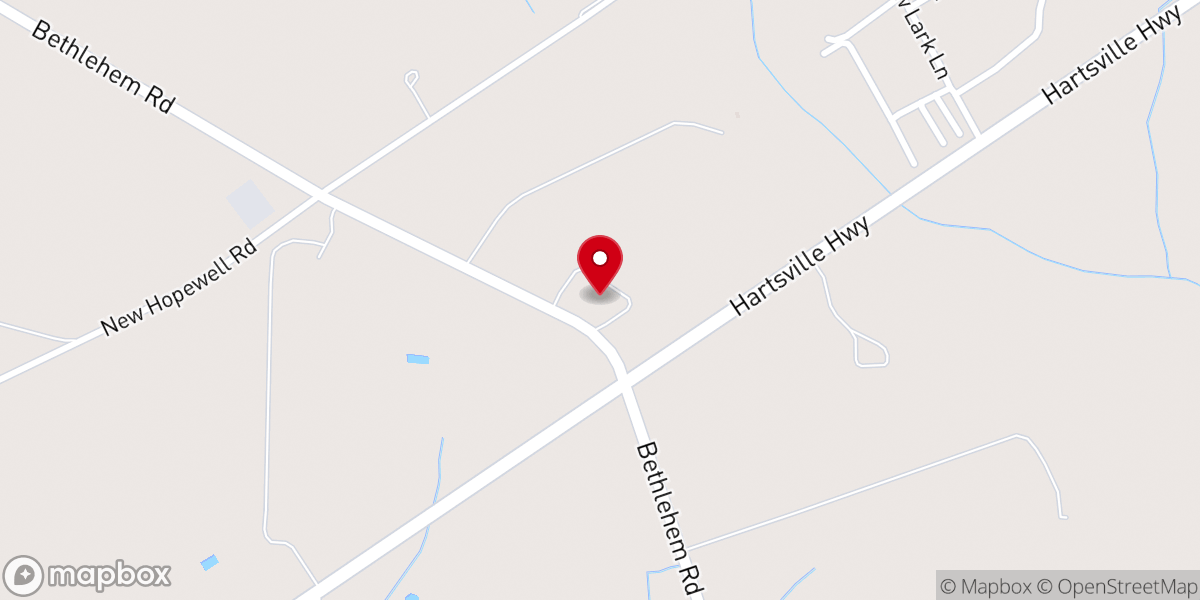 Map showing location of Antioch Baptist Church