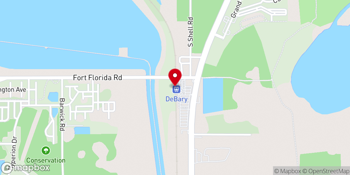 Map showing location of DeBary Sunrail Station