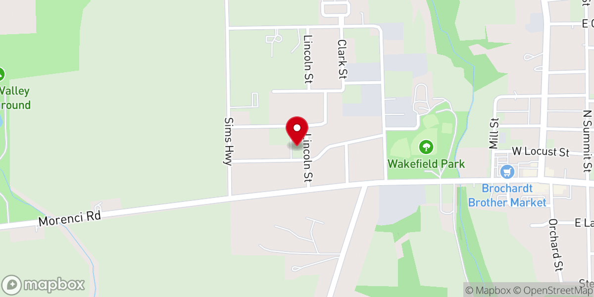 Map showing location of Trinity Lutheran Church