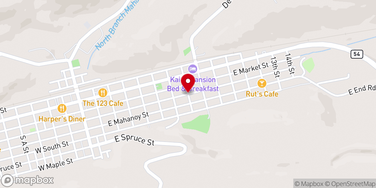 Map showing location of Sacred Heart Church
