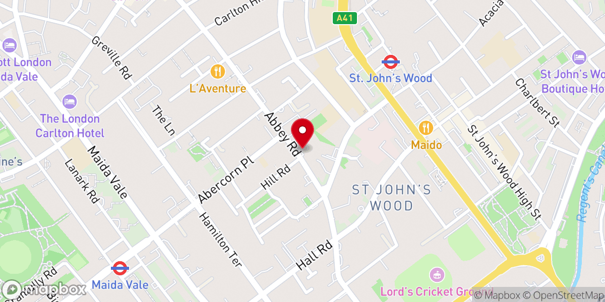 Map showing location of Abbey Road Baptist Church