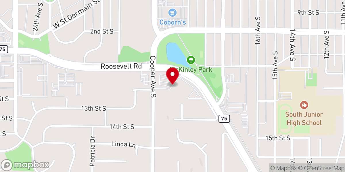 Map showing location of Calvary Community Church
