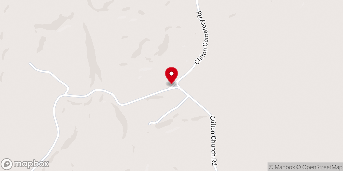 Map showing location of Clifton Church