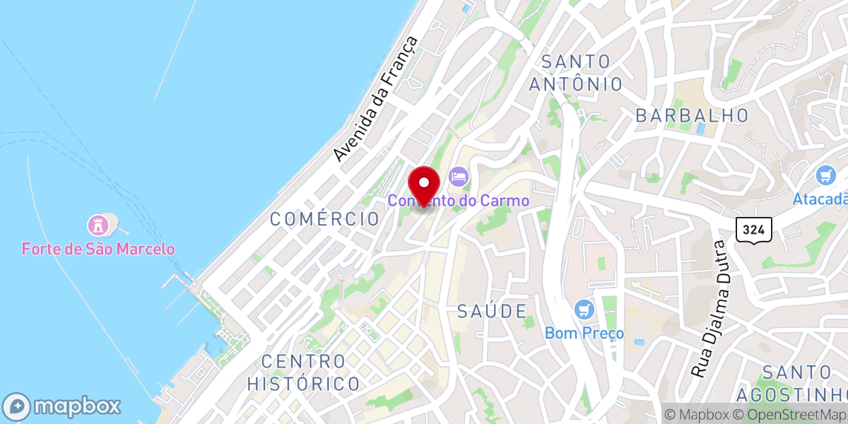 Map showing location of Igreja do Santíssimo Sacramento do Passo