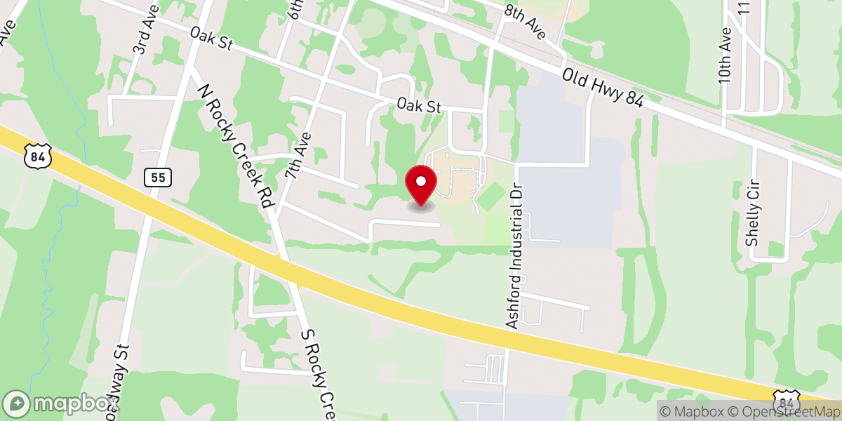 Map showing location of Pilgrim Rest Baptist Church