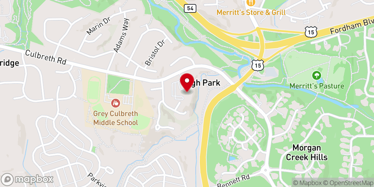 Map showing location of Hillside Church