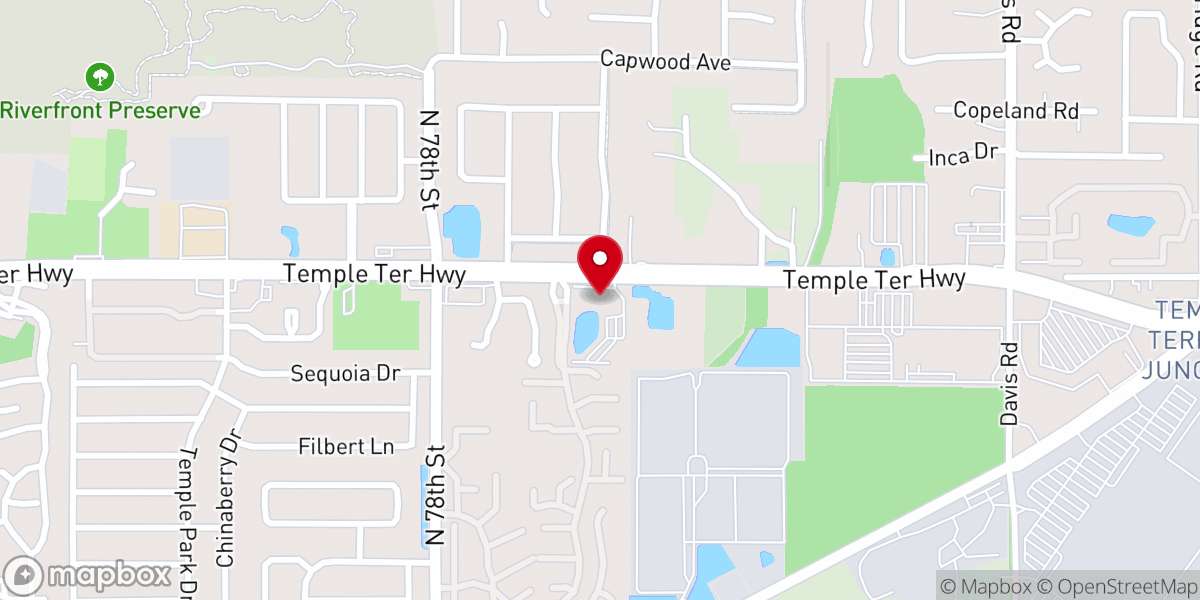 Map showing location of Temple Terrace Church of Christ