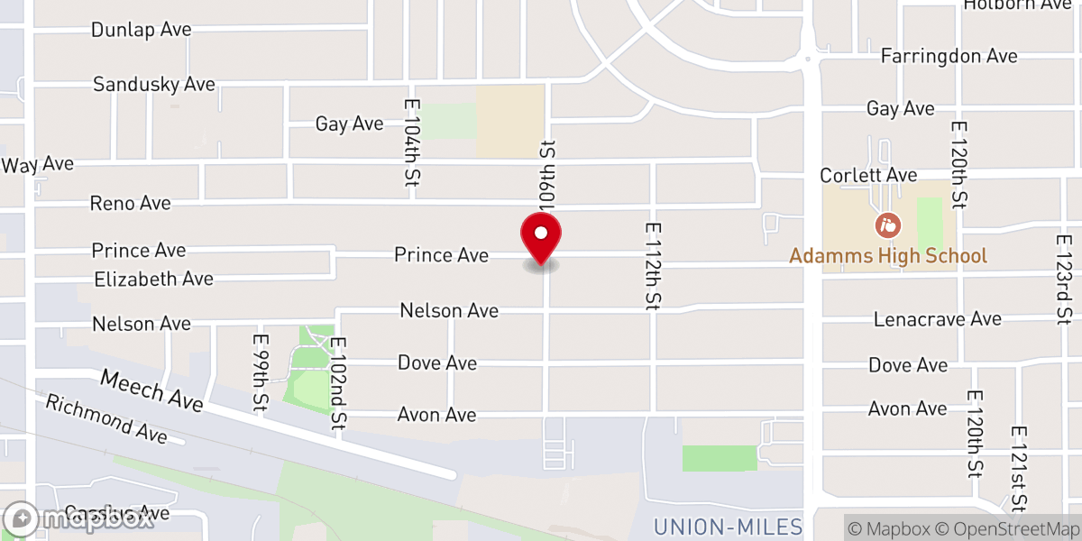 Map showing location of New Galilee Baptist Church