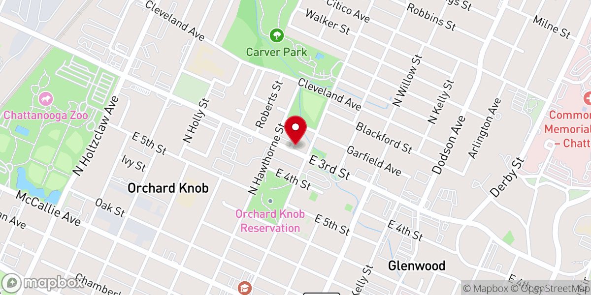 Map showing location of Greater Community Church of Chattanooga