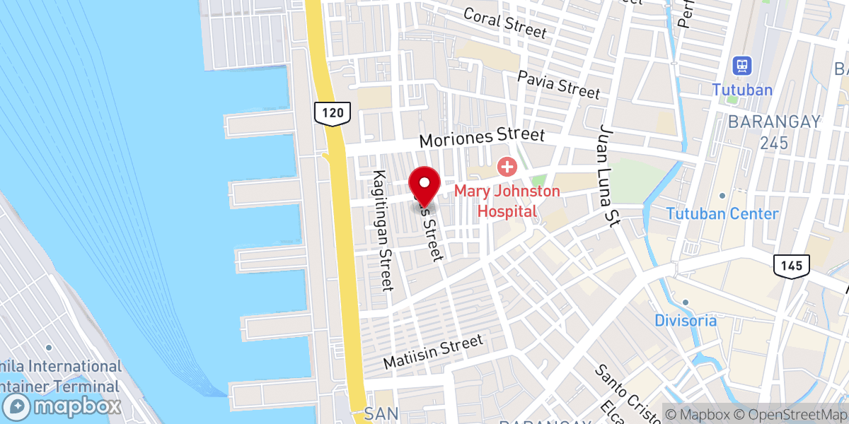 Map showing location of God's Providence Baptist Church in Tondo