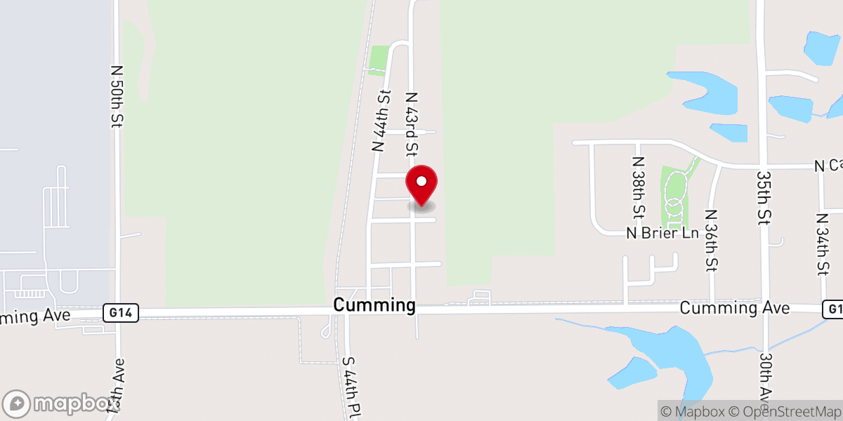 Map showing location of Cumming Community Church